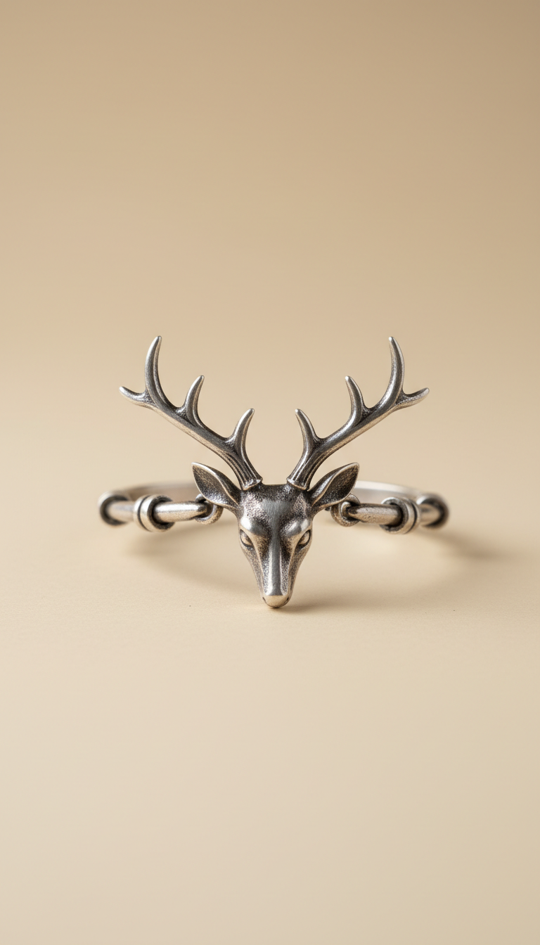 Handmade Deer Bracelet In Sterling Silver