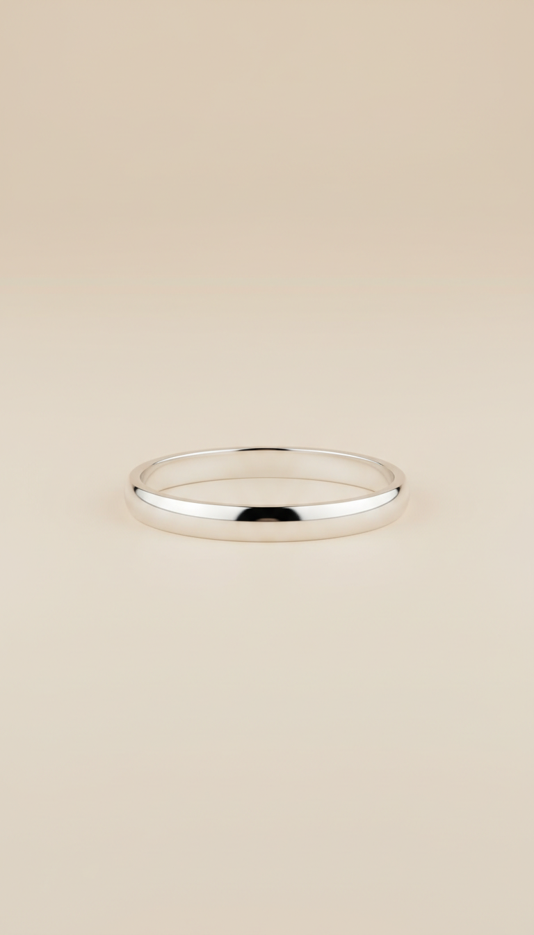 Minimalist brushed silver bangle